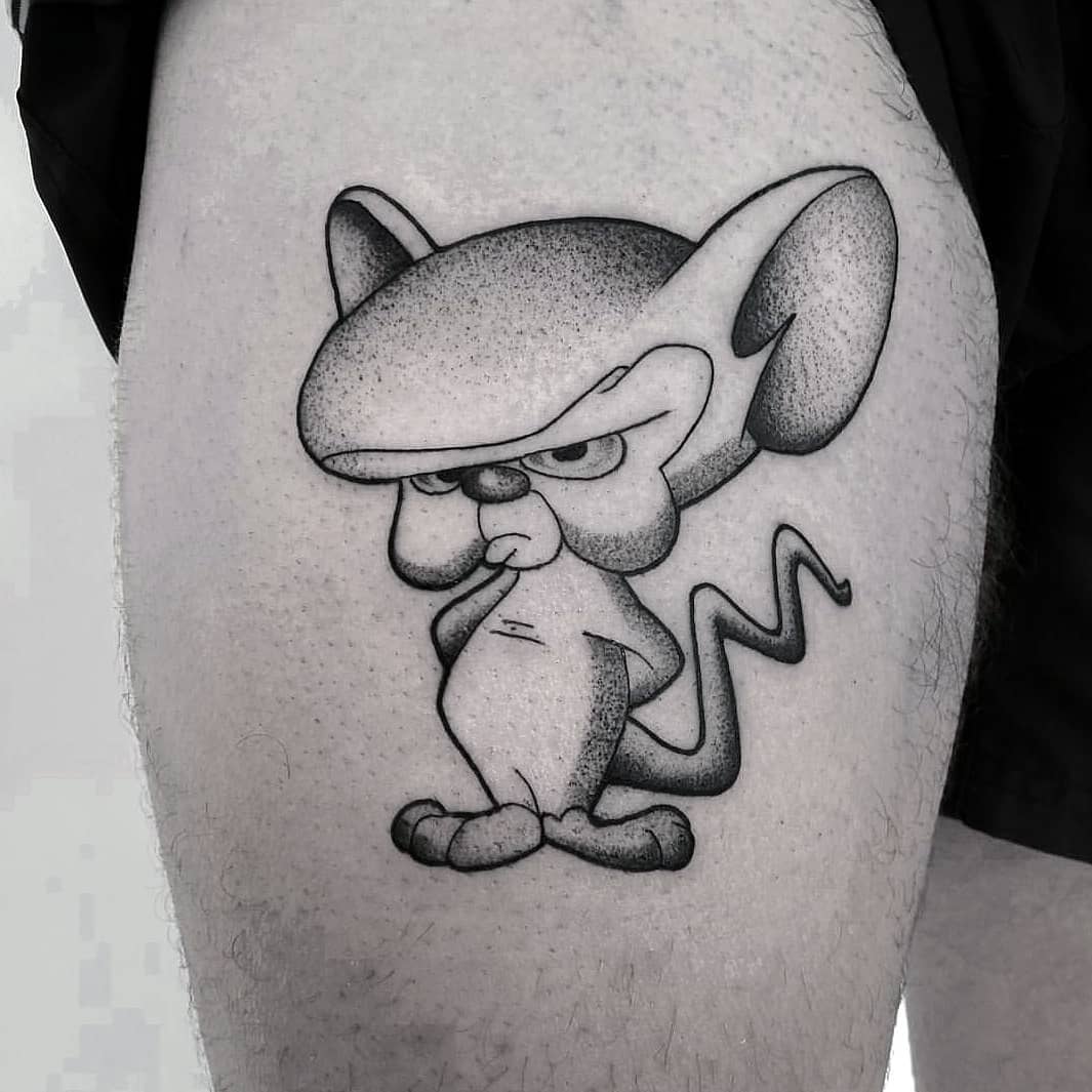 Childhood tv show Pinky and the brain tattoo